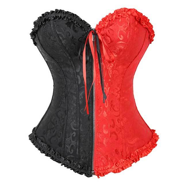 Jacquard Zipper Shapewear Corset