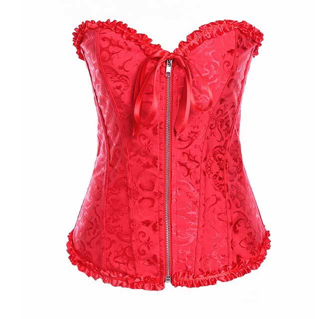 Jacquard Zipper Shapewear Corset
