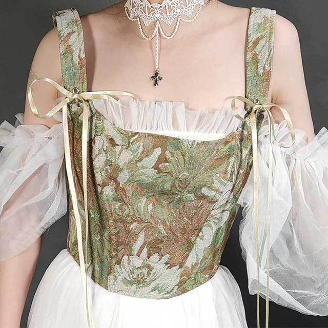 Oil Painting Style Straps Slimming Outerwear Corset