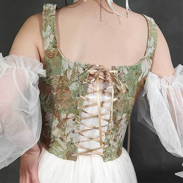 Oil Painting Style Straps Slimming Outerwear Corset