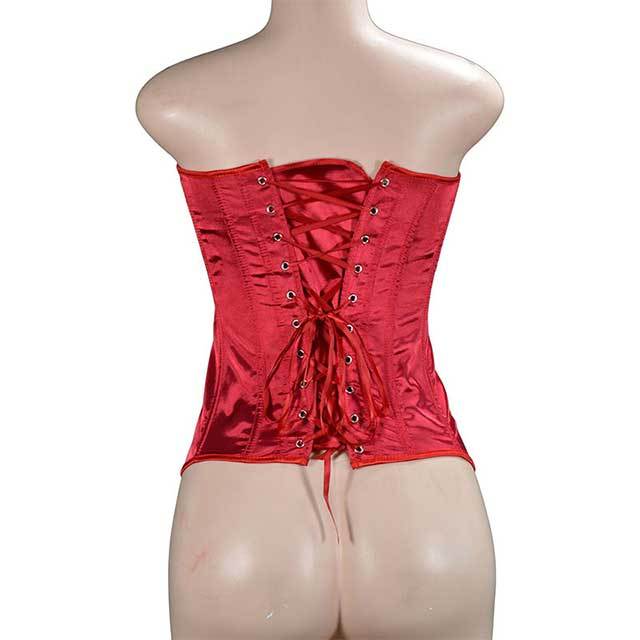 Satin Lace up Overbust Corsets Bustiers