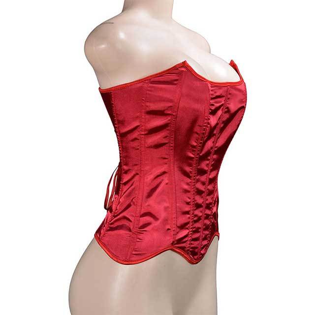 Satin Lace up Overbust Corsets Bustiers