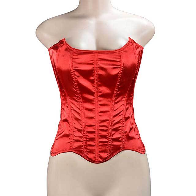 Satin Lace up Overbust Corsets Bustiers