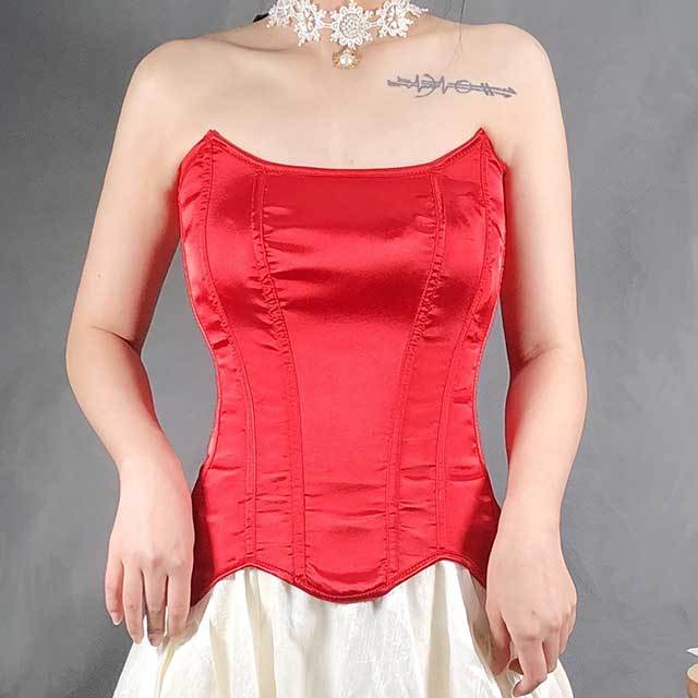 Satin Lace up Overbust Corsets Bustiers