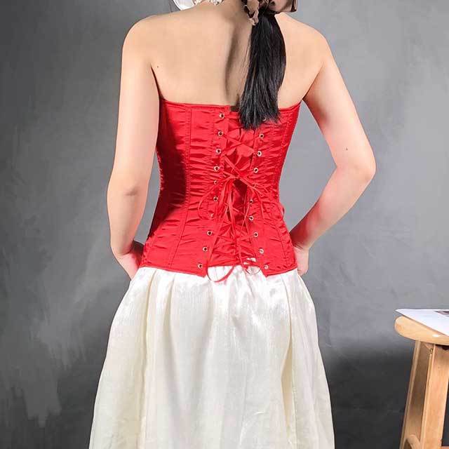 Satin Lace up Overbust Corsets Bustiers
