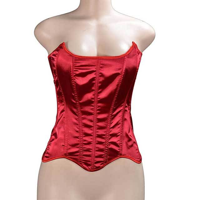 Satin Lace up Overbust Corsets Bustiers