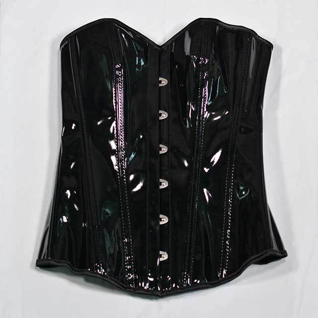 Shiny Leather Women Overbust Corset