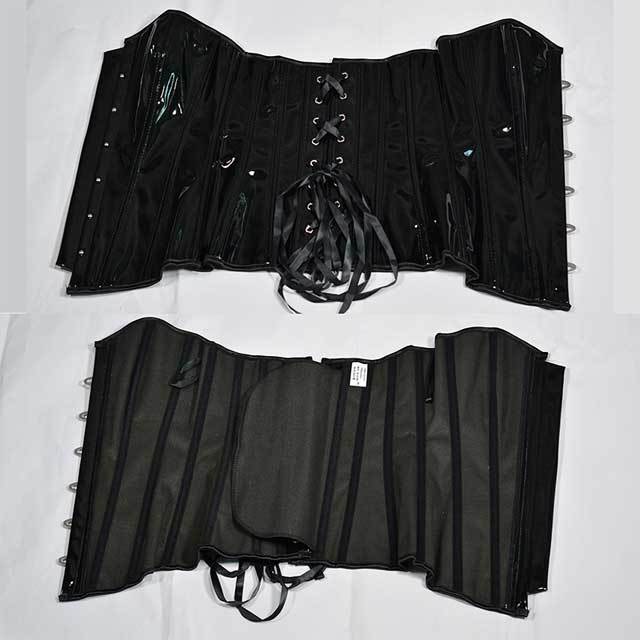 Shiny Leather Women Overbust Corset