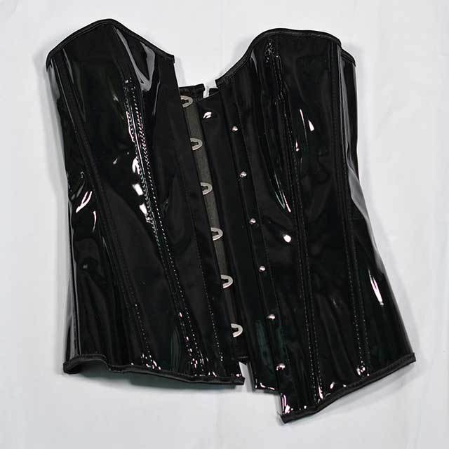 Shiny Leather Women Overbust Corset