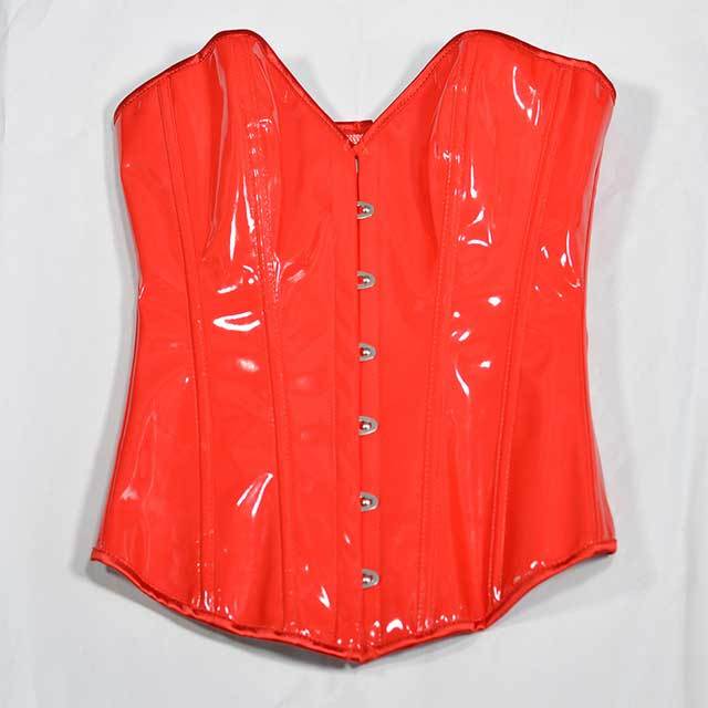 Shiny Leather Women Overbust Corset