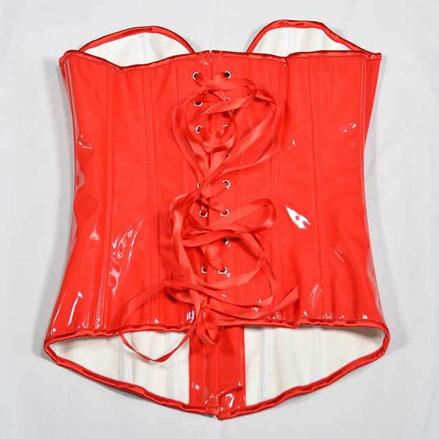 Shiny Leather Women Overbust Corset