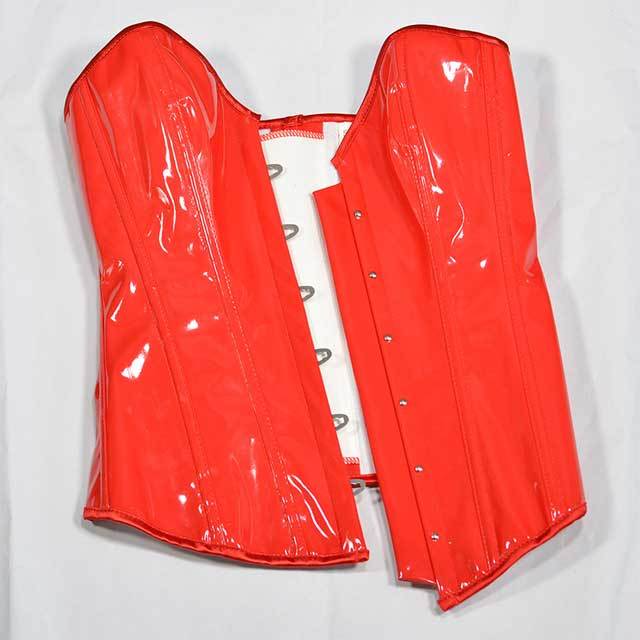 Shiny Leather Women Overbust Corset
