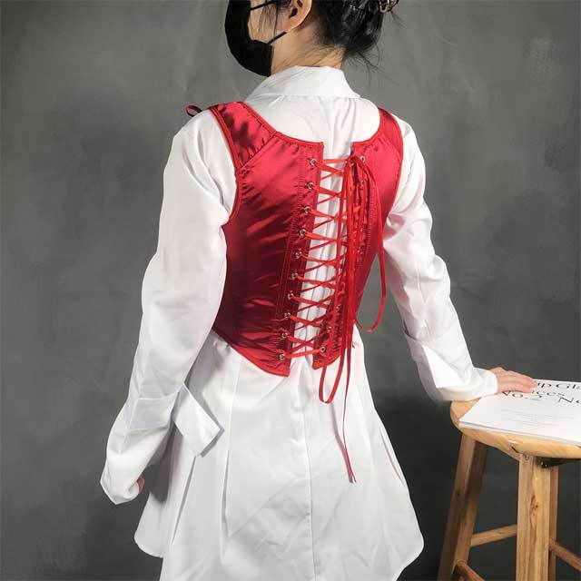 Fashion Lace-Up Satin Corset Tops