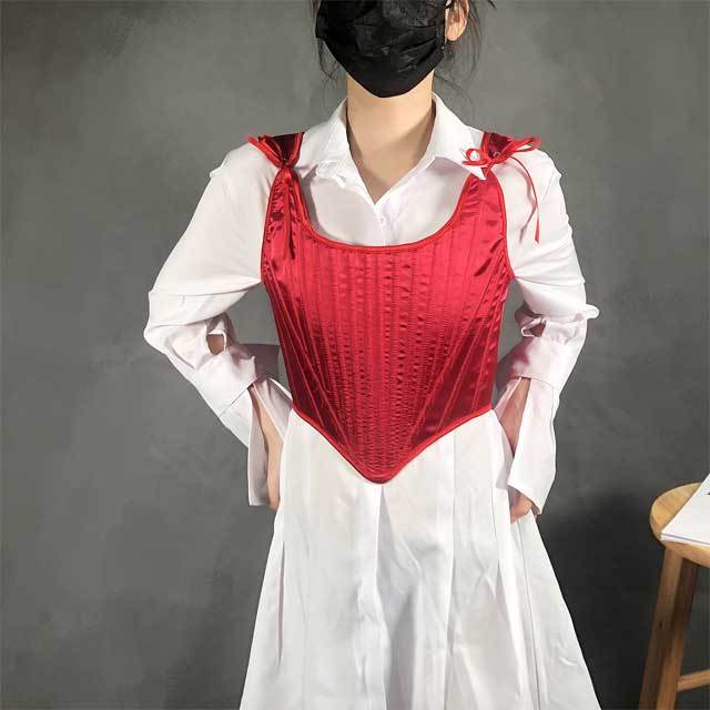 Fashion Lace-Up Satin Corset Tops