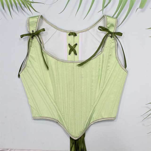 Fashion Lace-Up Satin Corset Tops