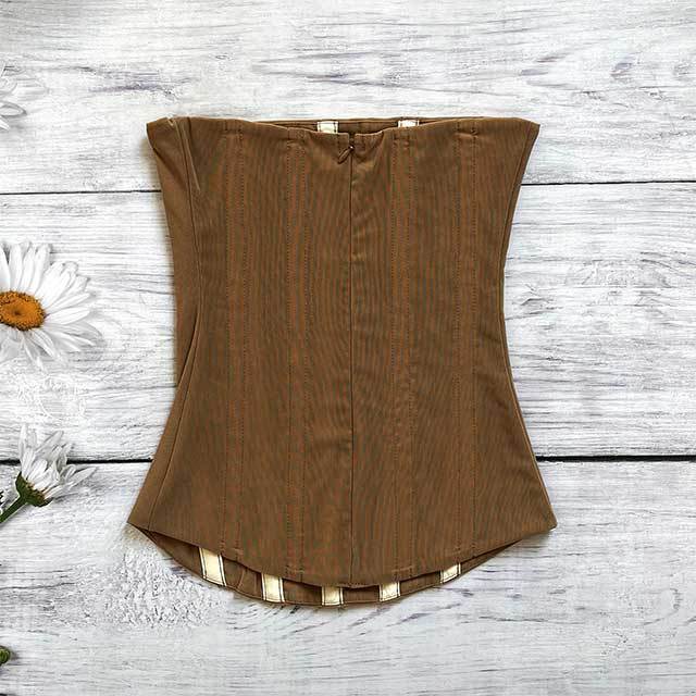 Fishbone Strapless Mesh Corset Top