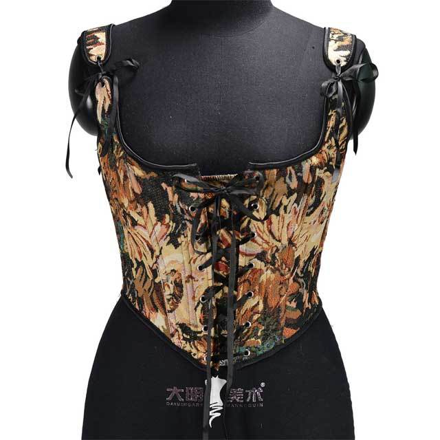 French Painting Lace-Up Women Bustier Corset