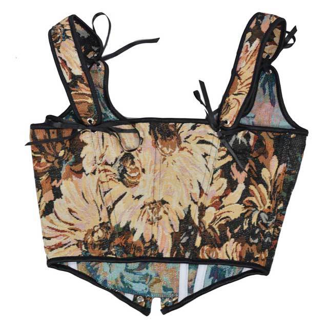 French Painting Lace-Up Women Bustier Corset