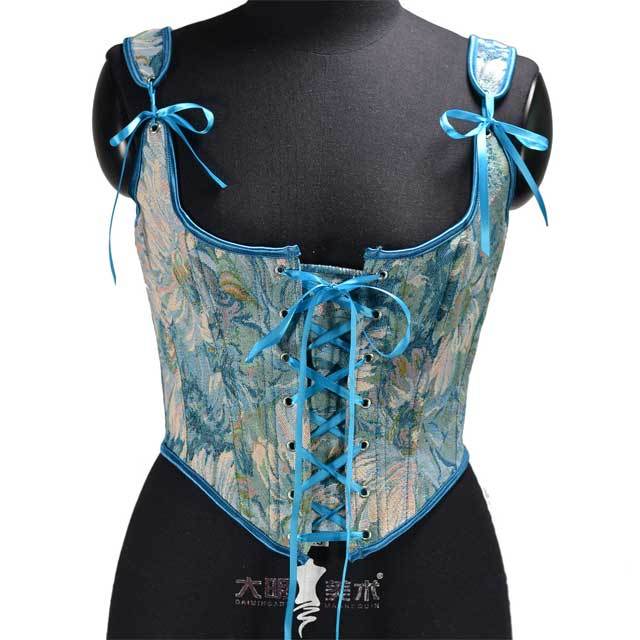 French Painting Lace-Up Women Bustier Corset