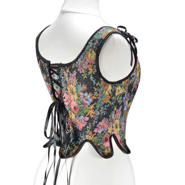 French Retro Lace-Up Bustier Corset