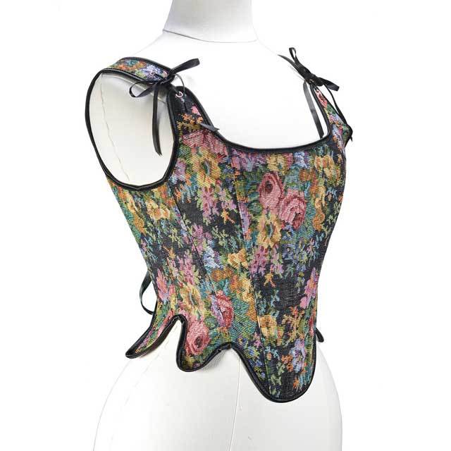 French Retro Lace-Up Bustier Corset