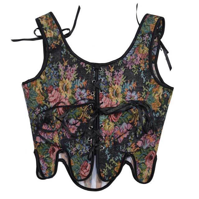 French Retro Lace-Up Bustier Corset