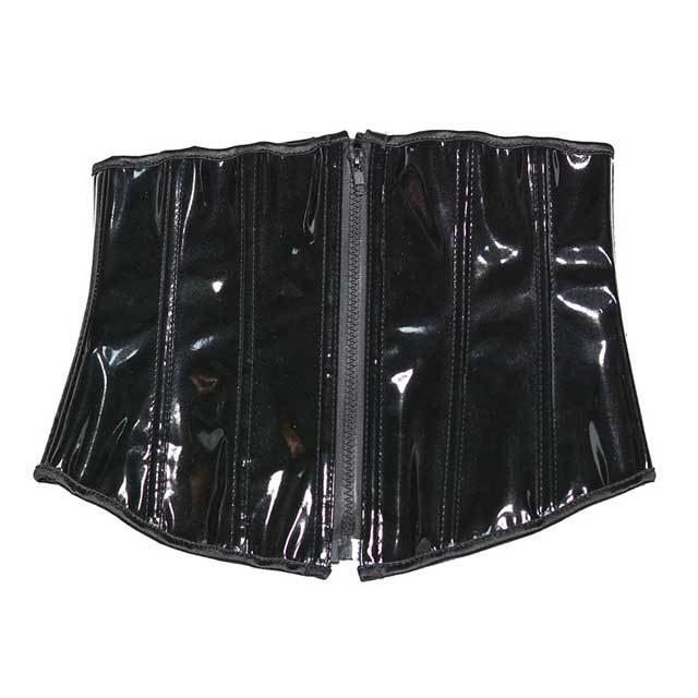 Front Zipper Leather Waist Shaper Corset
