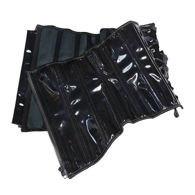 Front Zipper Leather Waist Shaper Corset
