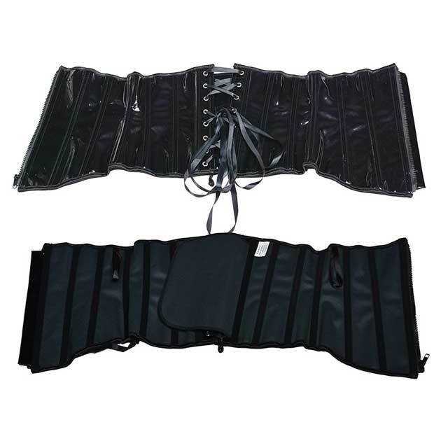Front Zipper Leather Waist Shaper Corset