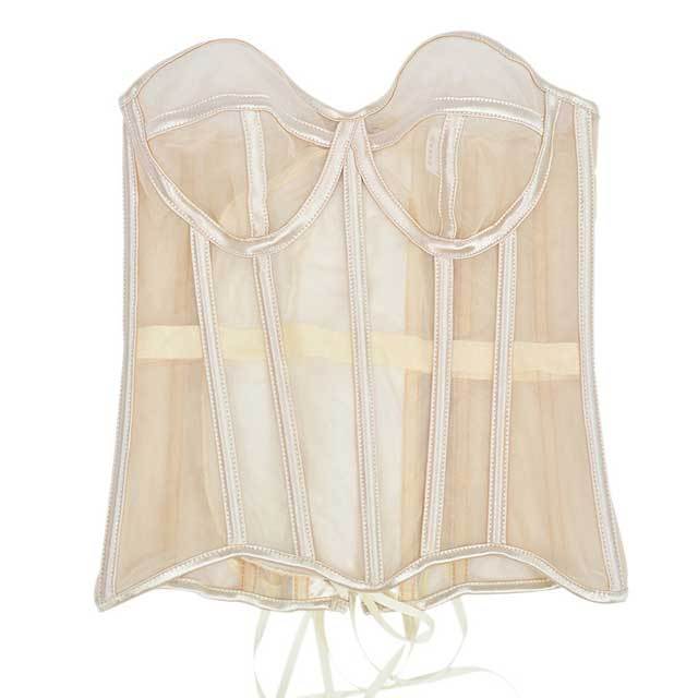 See Through Mesh Corset Tops