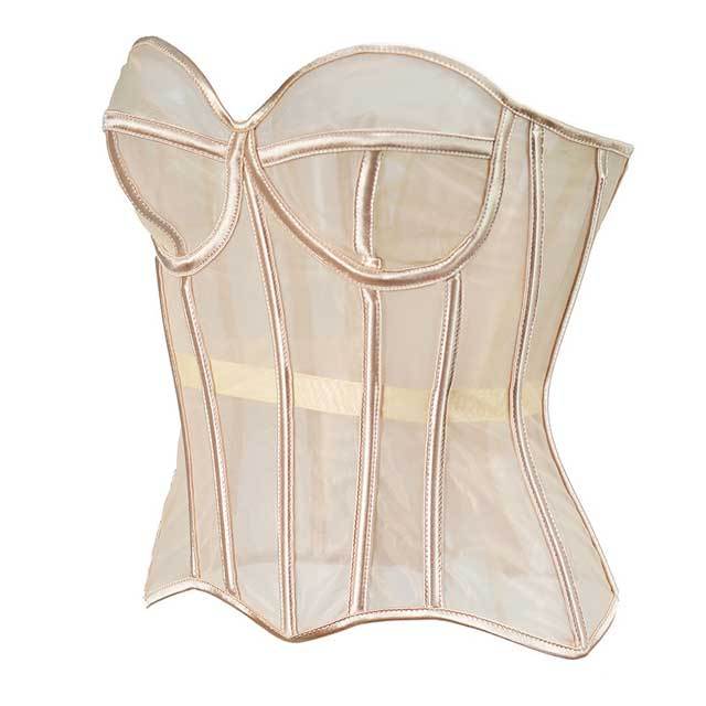 See Through Mesh Corset Tops