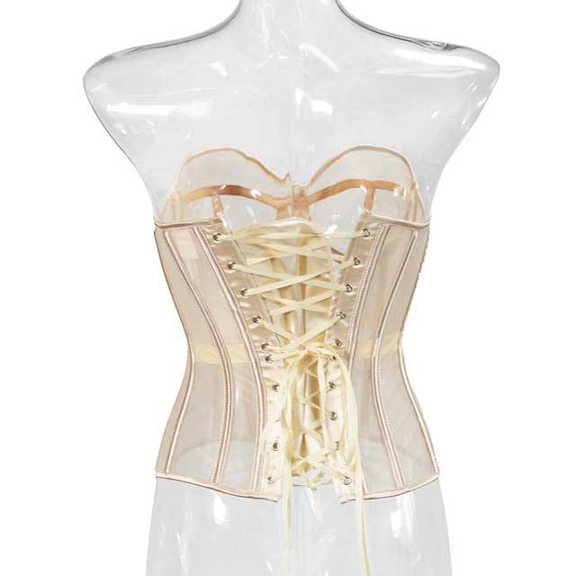 See Through Mesh Corset Tops