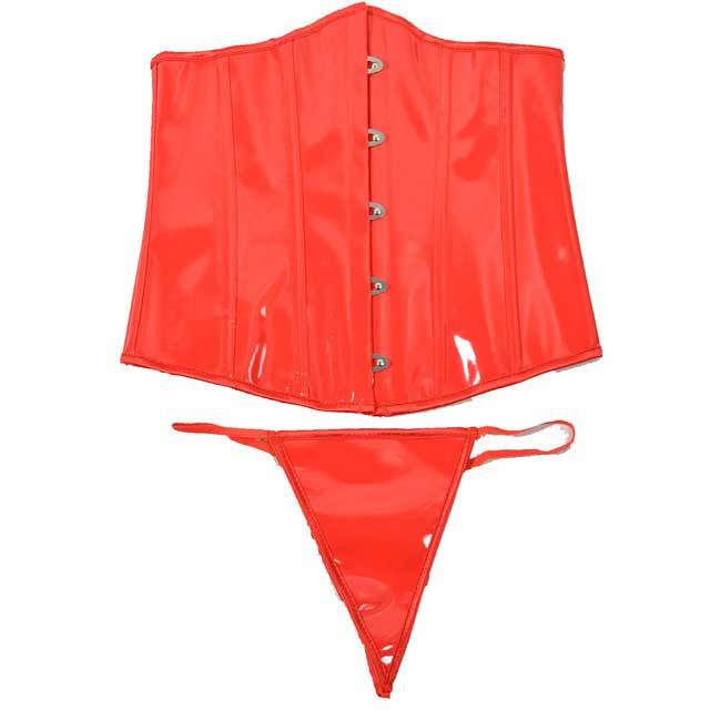 Shiny Leather Underbust Waist Training Corset