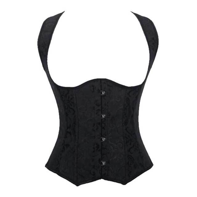 Jacquard Lace-Up Underbust Waistcoat Corset