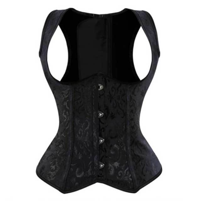 Jacquard Lace-Up Underbust Waistcoat Corset
