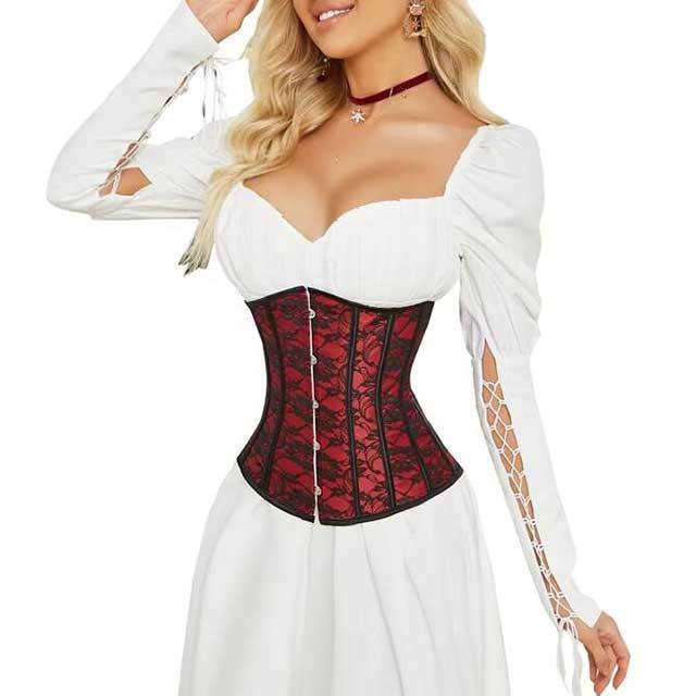Flower Embroidery Lace Slimming Corset Top