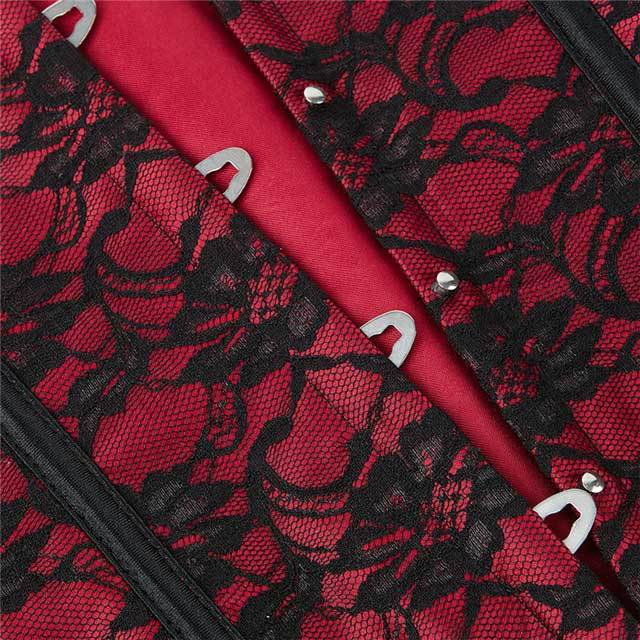 Flower Embroidery Lace Slimming Corset Top