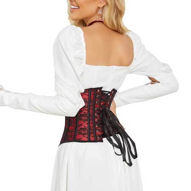 Flower Embroidery Lace Slimming Corset Top