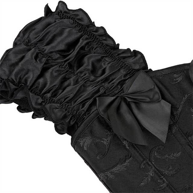 Jacquard Puff Sleeve Steel Boned Corset Tops