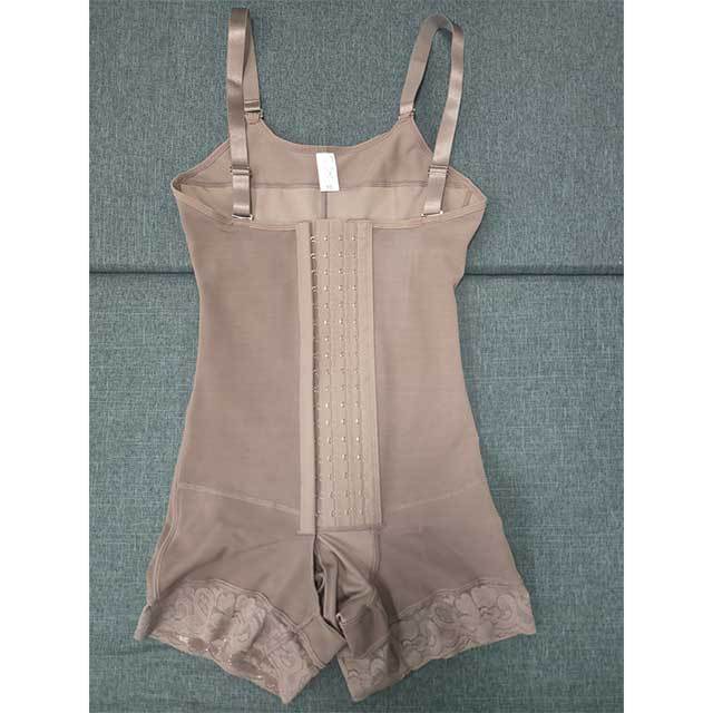 Lace Hem Tummy Control Body Girdles Shapewear With Straps