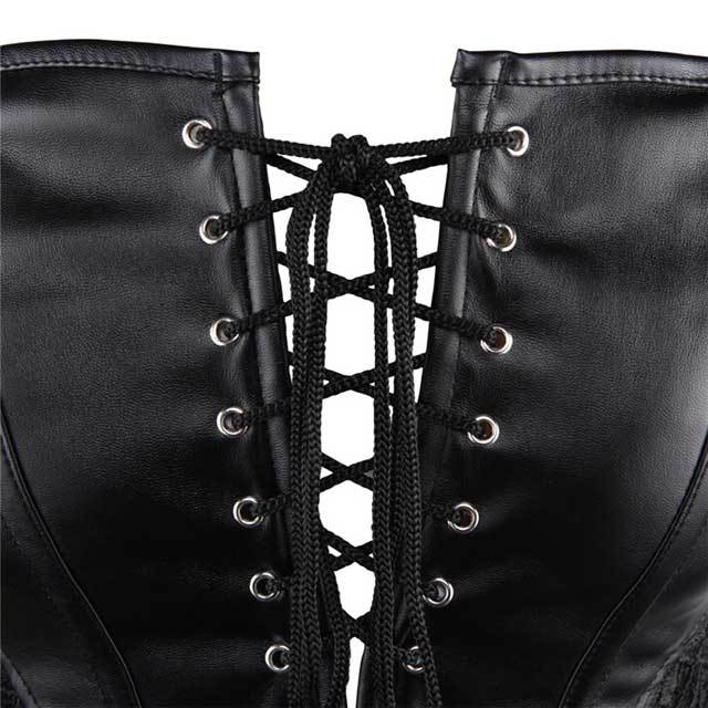 Lace Leather Gothic Corset Dress