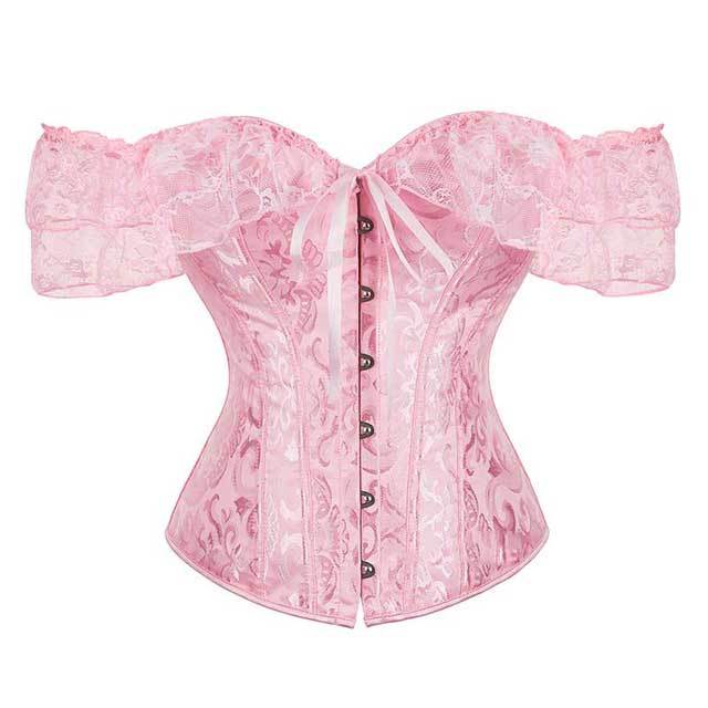Plus Size Lace Sleeve Bustier Corset Top