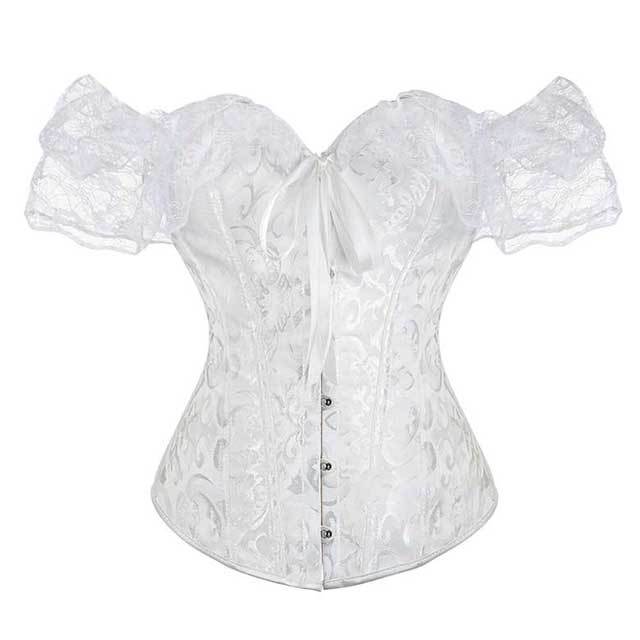 Plus Size Lace Sleeve Bustier Corset Top