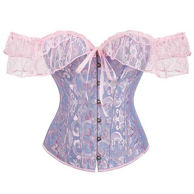 Plus Size Lace Sleeve Bustier Corset Top
