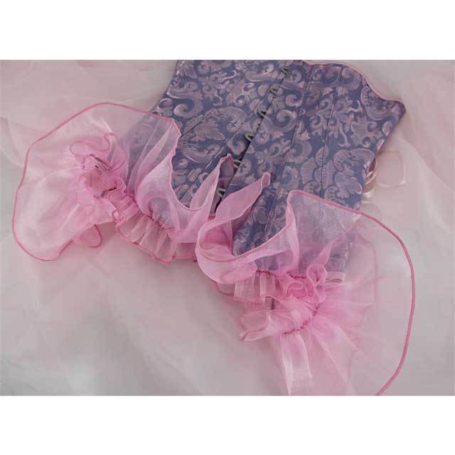 Ruffle Off Shoulder Boned Jacquard Corset Tops