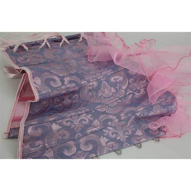 Ruffle Off Shoulder Boned Jacquard Corset Tops