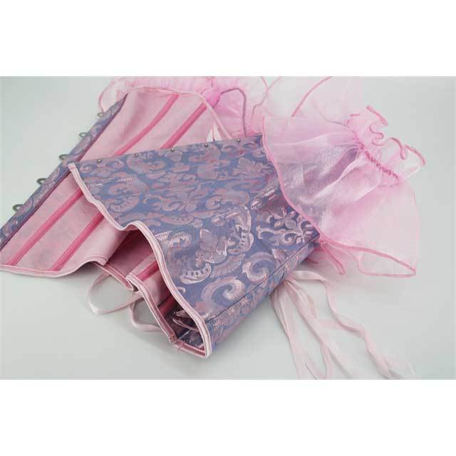 Ruffle Off Shoulder Boned Jacquard Corset Tops