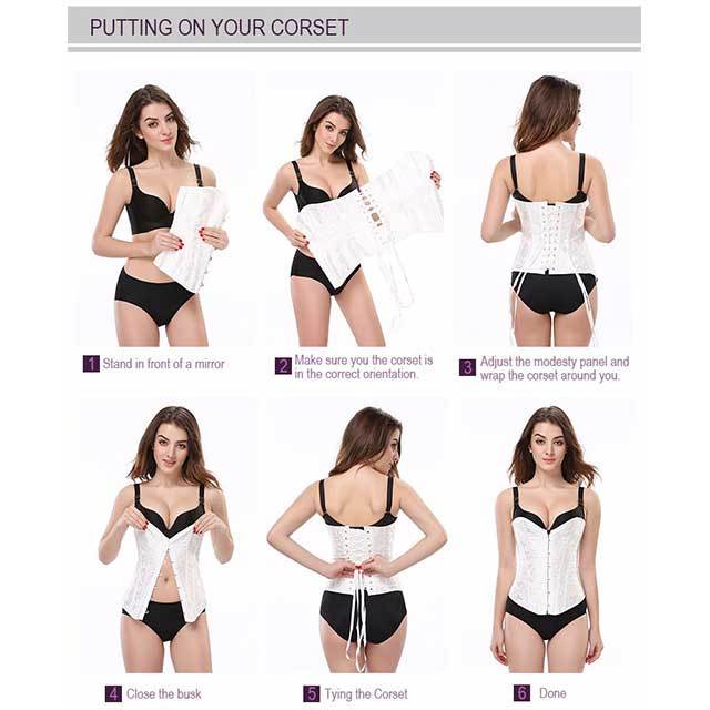 Satin Overbust Elastic Boned Corset Bustier