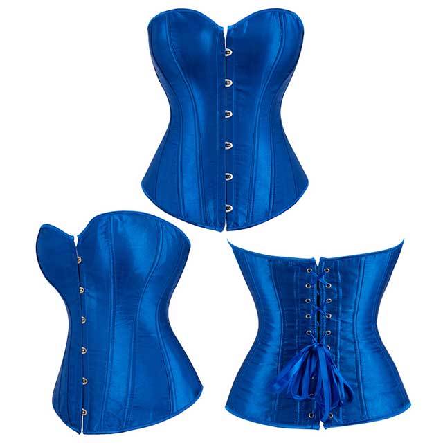 Satin Overbust Elastic Boned Corset Bustier