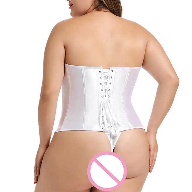Satin Overbust Elastic Boned Corset Bustier